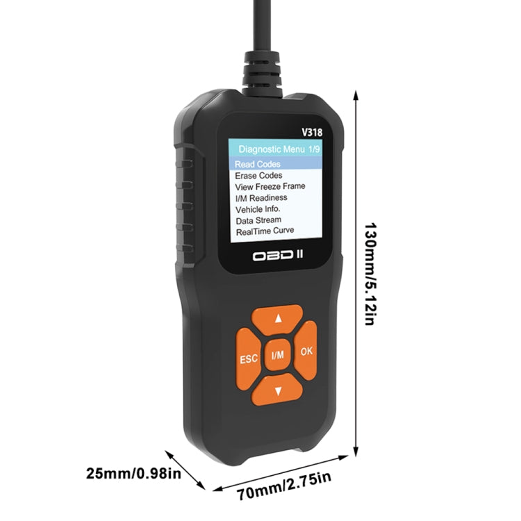 Lettore di codice per strumento diagnostico per schermo a colori OBD2 per auto V318, V318