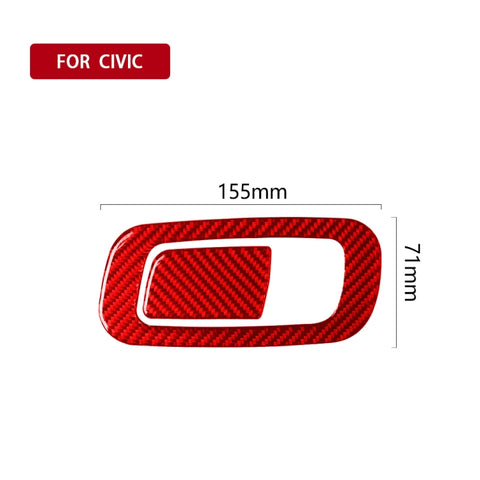 Adhésif décoratif pour interrupteur de téléphone, porte-bagages en fibre de carbone pour voiture, pour Honda Civic de génération décimale 2016-2019, guide à gauche, cadre de commutateur de boîte de rangement, conduite à gauche