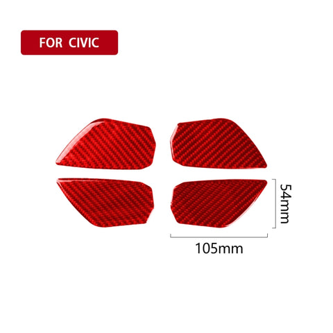 Adhésif décoratif pour la porte intérieure intérieure en fibre de carbone pour Honda Civic de génération décima 2016-2019, guide de sortie et de ceinture universelle, poignet de porte intérieure
