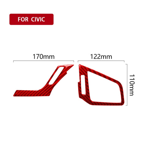 Adhésif décoratif pour prise d'air sinistre et destra en fibre de carbone pour voiture pour Honda Civic di décima génération 2016-2019, guide pour sinistra, sortie d'air conduite à gauche