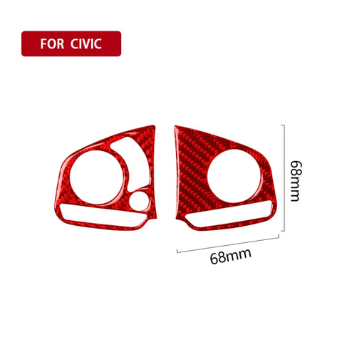 Autocollant décoratif avec pulsation du volant en fibre de carbone pour voiture à haute configuration pour Honda Civic de génération décimale 2016-2019, guide vers l'extrémité et un côté universel, bouton de volant haute configuration