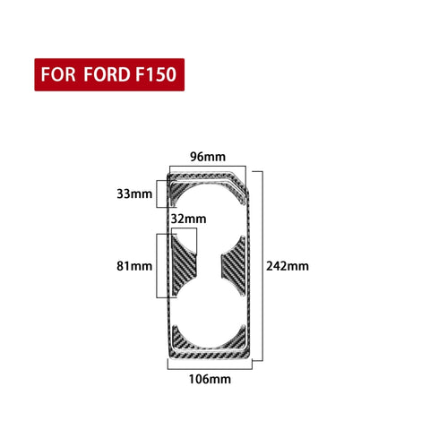 Adesivo decorativo per telaio portabicchieri anteriore in fibra di carbonio per auto per Ford F150 2017-2020, guida a sinistra, Front Water Cup Holder Frame , Left Drive