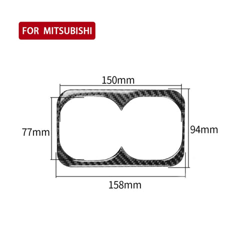 Adhésif décoratif pour portabicchieri postérieur central en fibre de carbone pour voiture pour Mitsubishi Lancer EVO 2008-2015, guide pour destra ea sinistra universale, porte-gobelet d'accoudoir central arrière