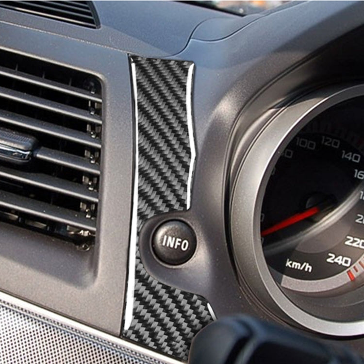 Car Carbon Fiber INFO Button Decorative Sticker for Mitsubishi Lancer EVO 2008-2015, Left Drive, INFO Button