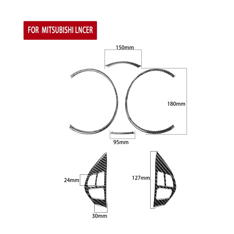 6 PCS Car Carbon Fiber Speedometer + Steering Wheel Buttons Decorative Sticker for Mitsubishi Lancer DE ES GTS 2008-2015, Left and Right Drive Universal...