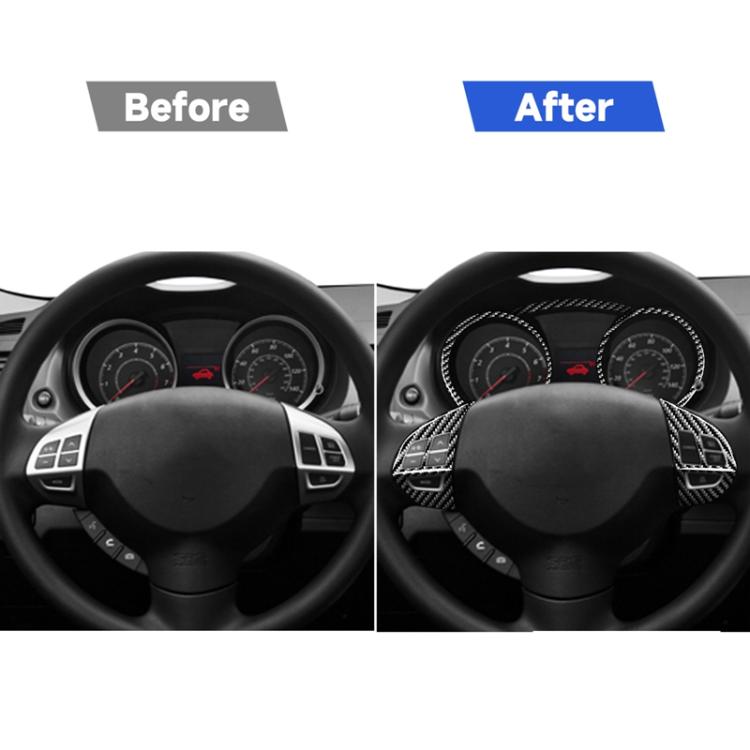 6 PCS Car Carbon Fiber Speedometer + Steering Wheel Buttons Decorative Sticker for Mitsubishi Lancer DE ES GTS 2008-2015, Left and Right Drive Universal...