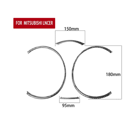 Autocollant décoratif pour compteur de voiture en fibre de carbone à 4 pièces pour Mitsubishi Lancer EVO 2008-2015, guide de sortie et de direction universel, compteur de vitesse