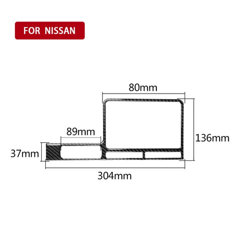 Adhésif décoratif pour corniche d'affichage de navigation en fibre de carbone pour voiture pour Nissan GTR R35 2008-2016, guide à gauche, cadre d'affichage de navigation, conduite à gauche
