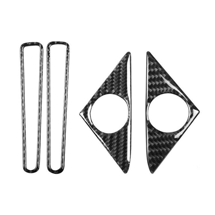 4 PCS Car Carbon Fiber Door Horn + Window Air Outlet Decorative Sticker for Nissan GTR R35 2008-2020, Left and Right Drive Universal                    ...