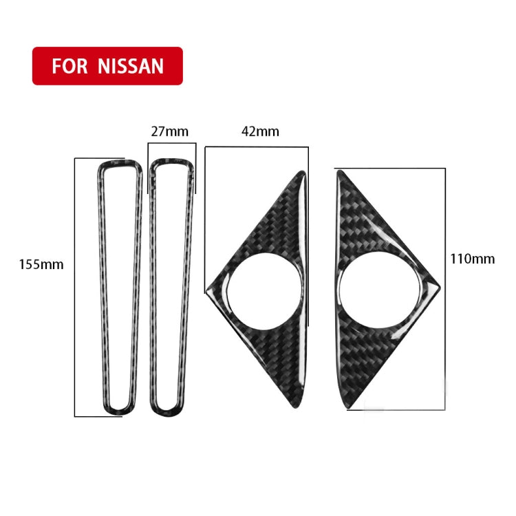 4 PCS Car Carbon Fiber Door Horn + Window Air Outlet Decorative Sticker for Nissan GTR R35 2008-2020, Left and Right Drive Universal                    ...