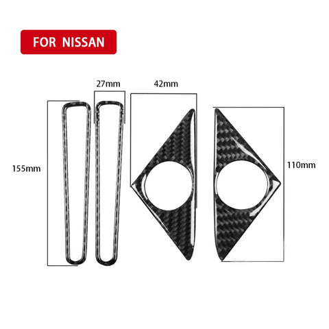 4 pezzi di clacson per auto in fibra di carbonio + adesivo decorativo per presa d'aria per finestra per Nissan GTR R35 2008-2020, guida a destra e a sinistra universale, Door Horn + Window Air Outlet - Novalix Store