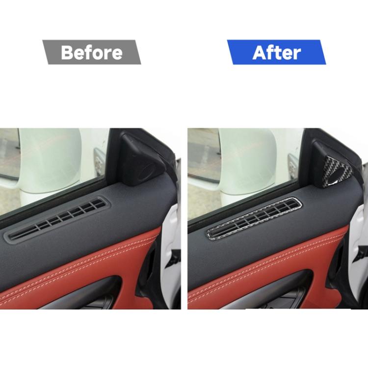 4 PCS Car Carbon Fiber Door Horn + Window Air Outlet Decorative Sticker for Nissan GTR R35 2008-2020, Left and Right Drive Universal                    ...
