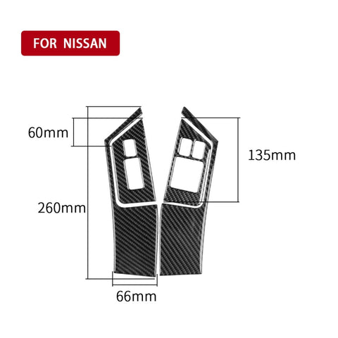 Autocollant décoratif pour panneaux en fibre de carbone pulsée pour voiture de 4 personnes pour Nissan GTR R35 2008-2016, guide à destra, panneau de boutons de lève-vitre, conduite à droite