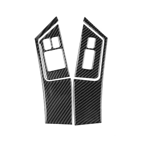 Adesivo decorativo per pannello pulsanti alzacristalli in fibra di carbonio da 4 pezzi per Nissan GTR R35 2008-2016, guida a sinistra, Window Lift Button Panel, Left Drive