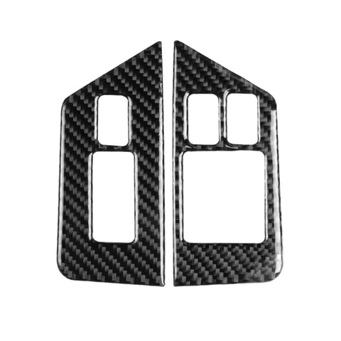 Autocollant décoratif pour anti-embuage pulsé pour cristaux en fibre de carbone pour voiture de 2 pièces pour Nissan GTR R35 2008-2016, guide de route, bouton de désembuage de lève-vitre, conduite à droite