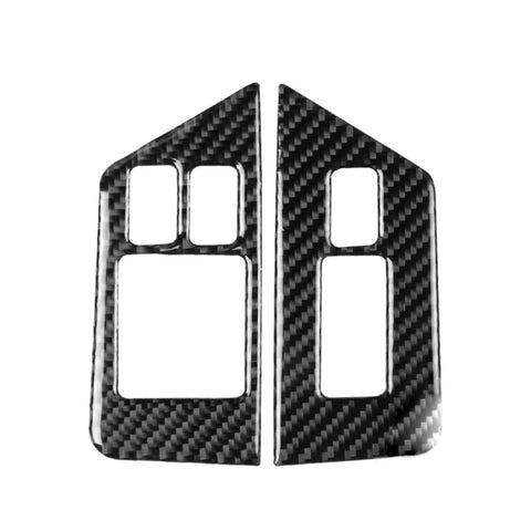 Adhésif décoratif pour anti-apparition de pulsations pour cristaux en fibre de carbone pour 2 pièces pour Nissan GTR R35 2008-2016, guide vers le haut, bouton de désembuage de lève-vitre, conduite à gauche