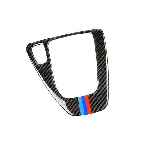 Adesivo decorativo per pannello ingranaggi guida sinistra per auto in fibra di carbonio a tre colori per BMW E90 / E92 2005-2012, adatto per guida a sinistra, Left Driving Gear Panel(Three Color)