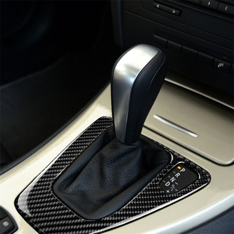Adhésif décoratif pour panneau de guidage de voiture en fibre de carbone pour BMW E90 / E92 2005-2012, panneau de transmission droit