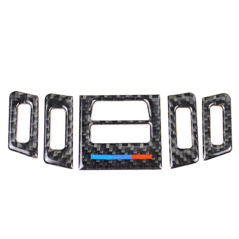 Adhésif décoratif pour support d'air de voiture en fibre de carbone à trois couleurs de 5 pièces pour BMW E90 / E92 / E93 2005-2012, sortie d'air basse assortie (trois couleurs)