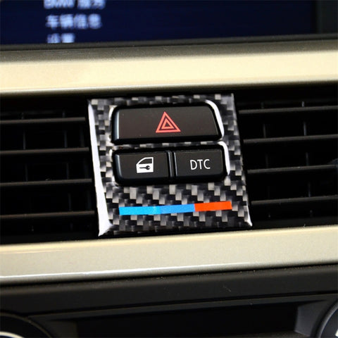 Adhésif décoratif pour support d'air de voiture en fibre de carbone à trois couleurs de 5 pièces pour BMW E90 / E92 / E93 2005-2012, sortie d'air basse assortie (trois couleurs)