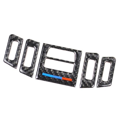 Adhésif décoratif pour support d'air de voiture en fibre de carbone de 5 pièces pour BMW E90 / E92 / E93 2005-2012, sortie d'air basse assortie