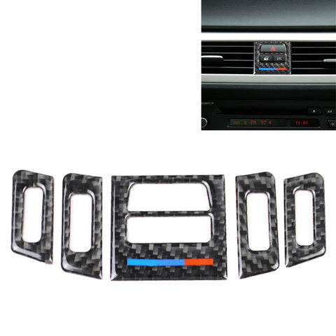 Adhésif décoratif pour support d'air de voiture en fibre de carbone de 5 pièces pour BMW E90 / E92 / E93 2005-2012, sortie d'air basse assortie