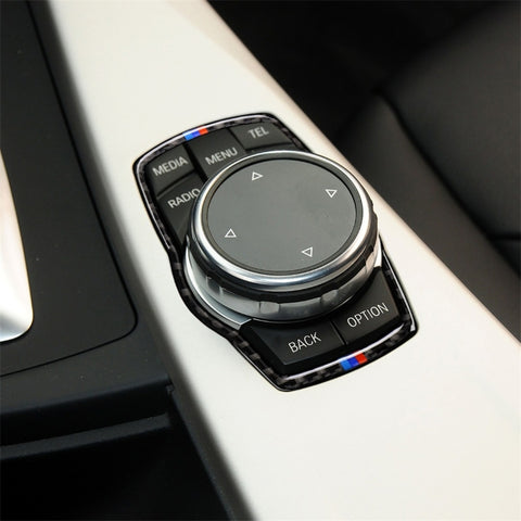 Adesivo decorativo per cornice multimediale per auto in fibra di carbonio a tre colori per BMW X3 / X4 / X5 / X6 / F07 / F10 / F15 / F16 / F20 / F25 / F26 / F30 / F34, Multimedia Frame(Three Color)