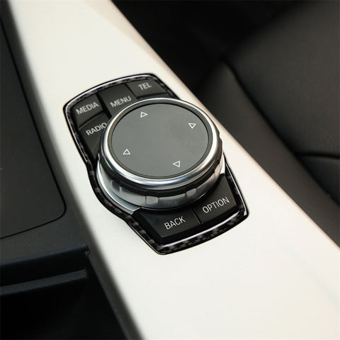 Adhésif décoratif pour corniche multimédia pour voiture en fibre de carbone pour BMW X3 / X4 / X5 / X6 / F07 / F10 / F15 / F16 / F20 / F25 / F26 / F30 / F34, Cadre multimédia