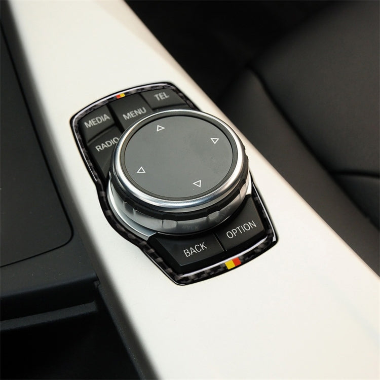 Orange Red Color Carbon Fiber Car Multimedia Frame Decorative Sticker for BMW X3 / X4 / X5 / X6 / F07 / F10 / F15 / F16 / F20 / F25 / F26 / F30 / F34   ...