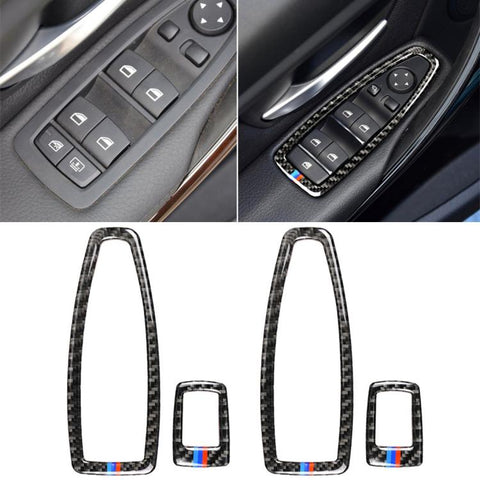 Adhésif décoratif pour panneau de sol de voiture en fibre de carbone à trois couleurs pour BMW F20 / F21 2012-2016 / F30 2013-2015 / F34 2013-2016, panneau de levage (trois couleurs)