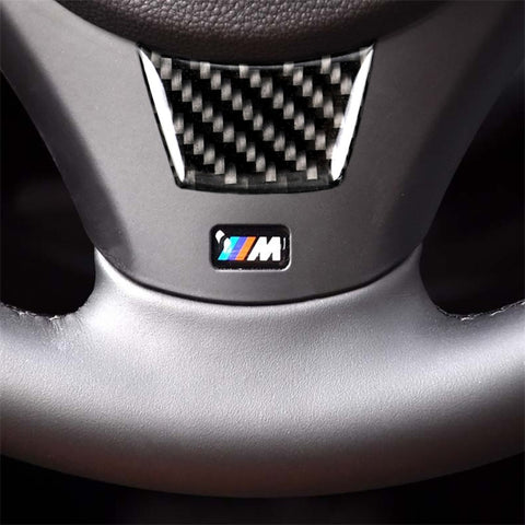 Autocollant décoratif décoratif pour volant en fibre de carbone version B pour BMW E90 2005-2012, volant (version Little B)
