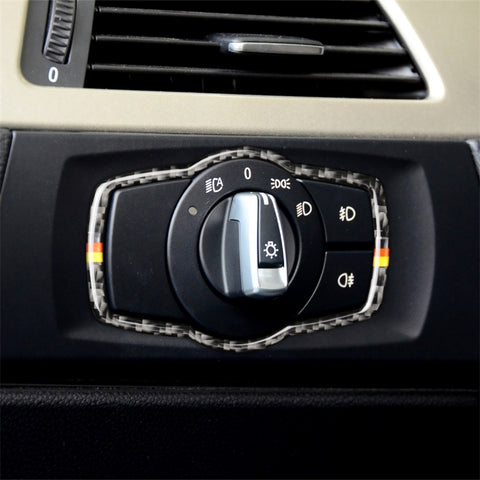 Adesivo in Fibra di Carbonio per Interruttore Fari BMW E90 E92 E93