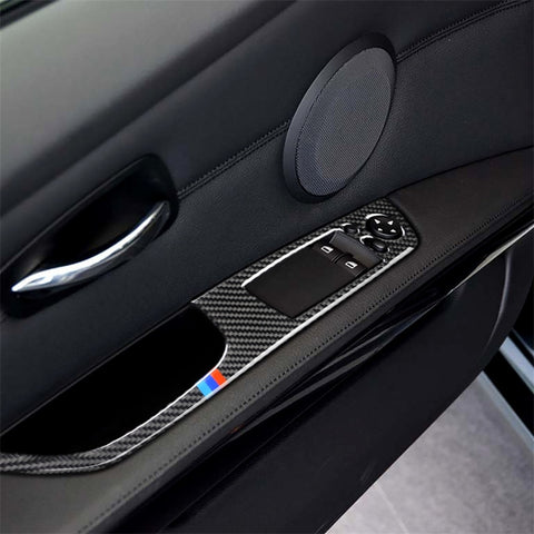 Adhésif décoratif pour panneau de sol pour guide de sinistre en fibre de carbone à trois couleurs de 2 pièces pour BMW E92 2005-2012, diamètre : 40,4 cm, diamètre : 40,4 cm (trois couleurs)
