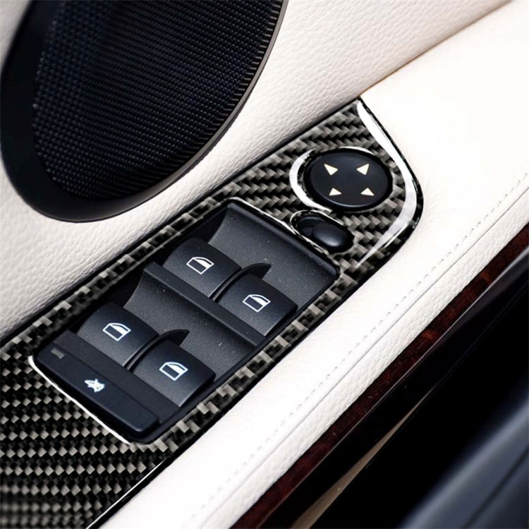 4 PCS Carbon Fiber Car Left Driving Lifting Panel Decorative Sticker without Folding for BMW E90 / 320i / 325i, Diameter: 35.8cm                        ...