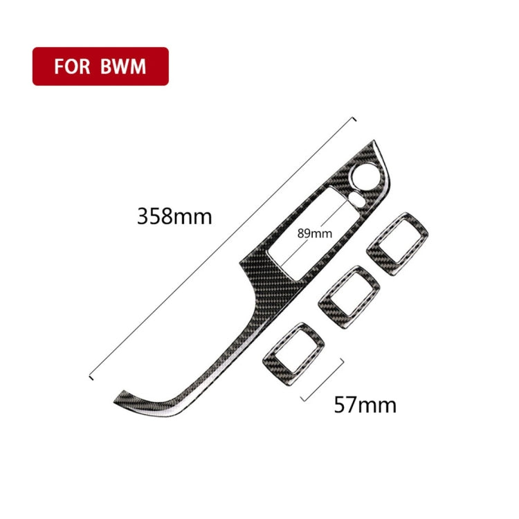 4 PCS Carbon Fiber Car Left Driving Lifting Panel Decorative Sticker without Folding for BMW E90 / 320i / 325i, Diameter: 35.8cm                        ...