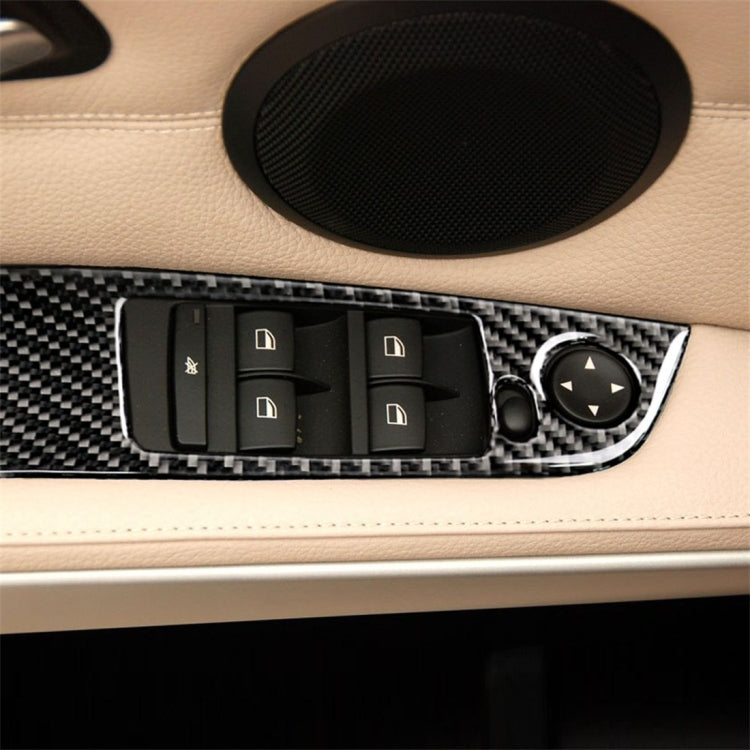 4 PCS Carbon Fiber Car Left Driving Lifting Panel Decorative Sticker without Folding for BMW E90 / 320i / 325i, Diameter: 35.8cm                        ...