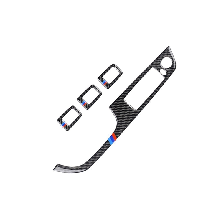 4 PCS Three Color Carbon Fiber Car Left Driving Lifting Panel Decorative Sticker without Folding for BMW E90 / 320i / 325i, Diameter: 37.8cm            ...