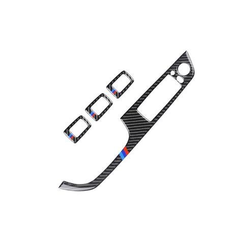 Adhésif décoratif pour panneau de sol pour voiture avec guide de sinistre en fibre de carbone à trois couleurs de 4 pièces avec pieghevole pour BMW E90 / 320i / 325i, diamètre : 35,8 cm, diamètre : 35,8 cm (trois couleurs)
