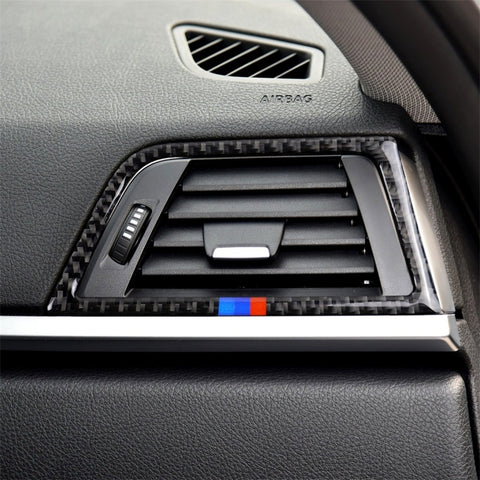 Adhésif décoratif pour support d'air de copilote pour voiture en fibre de carbone à trois couleurs pour BMW (F30) 2013-2015 / (F34) 2013-2016, guide vers l'avant, sortie d'air copilote