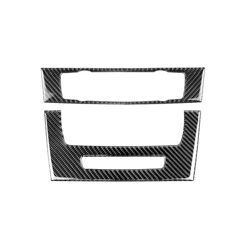Adhésif décoratif pour panneau CD de commande centrale de voiture en fibre de carbone pour BMW E90 / E92 2005-2012, édition haute avec foro, panneau CD (haute édition avec trou)