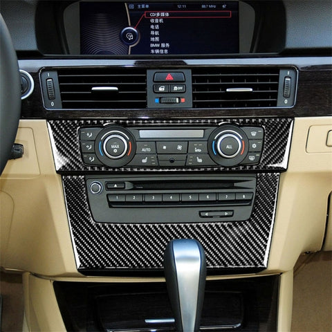 Adesivo decorativo per pannello CD di controllo centrale per auto in fibra di carbonio per BMW E90 / E92 2005-2012, edizione alta senza foro, CD Panel(High Edition without Hole)