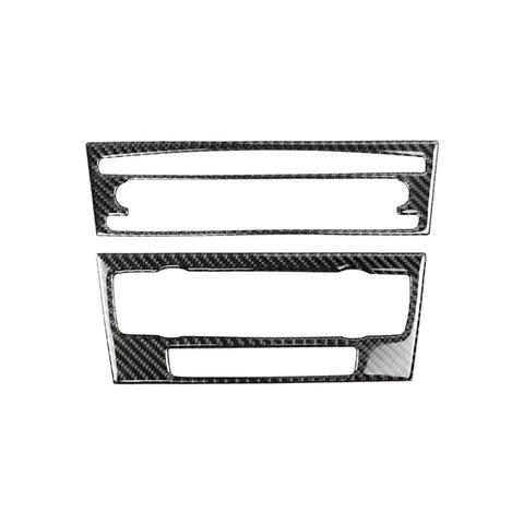 Adhésif décoratif pour panneau CD de commande centrale de voiture en fibre de carbone pour BMW E90 / E92 2005-2012, sans navigation avec foro, panneau CD (sans navigation avec trou)