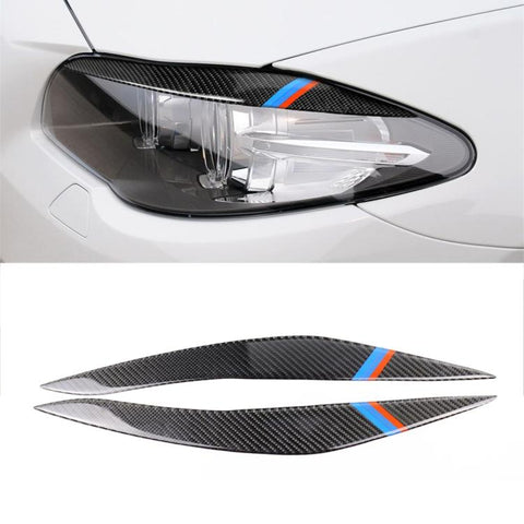 Adhésif décoratif pour sopracciglia avec lampe pour voiture en fibre de carbone à trois couleurs pour BMW Serie 5 F10 2010-2013, sourcil de lampe (trois couleurs), sourcil de lampe