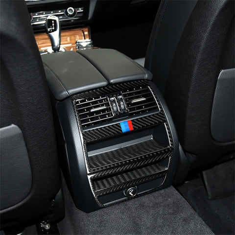 Adesivo decorativo con cornice di uscita aria posteriore per auto in fibra di carbonio a tre colori per BMW Serie 5 F10 2011-2017, Rear Air Outlet Frame(Three Color), Rear Air Outlet Frame