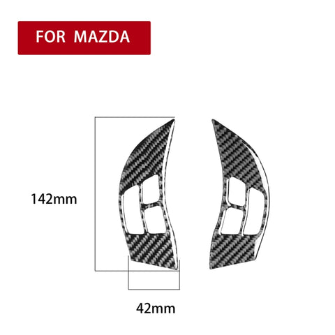 Adesivo decorativo per volante in fibra di carbonio da 2 pezzi per Mazda RX8 2004-2008, guida a destra e a sinistra universale, Steering Wheel A