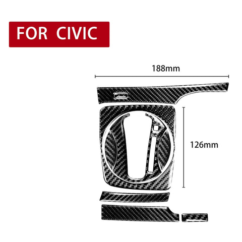 Autocollant décoratif pour panneau de changement automatique en fibre de carbone 8 en 1 pour Honda Civic 8a génération 2006-2011, guide de route, ensemble de panneaux de vitesse automatique, conduite à droite