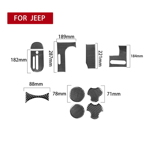 Adhésif décoratif pour portabicchieri pour console de changement en fibre de carbone pour voiture 10 en 1 pour Jeep Wrangler JK 2007-2010, guide à sinistra, porte-gobelet d'eau de console de vitesse