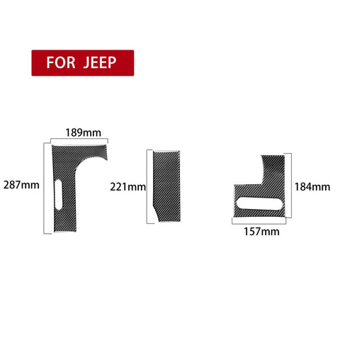 Adhésif décoratif pour console de changement de voiture 3 en 1 en fibre de carbone pour Jeep Wrangler JK 2007-2010, guide vers l'avant, Gear Console