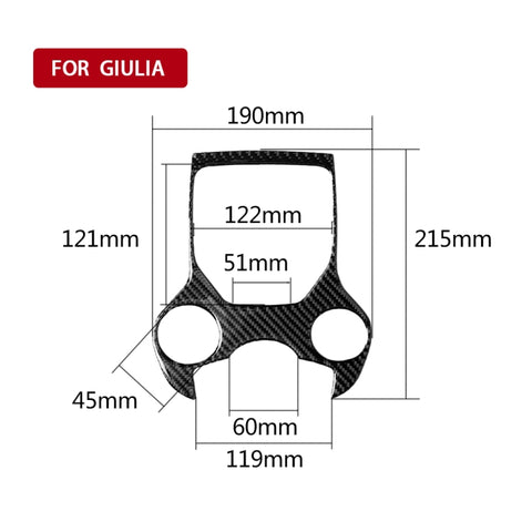 Adesivo decorativo per pannello ingranaggi in fibra di carbonio per auto per Alfa Romeo Giulia 2017-2019, guida a destra e a sinistra universale, Gear Panel