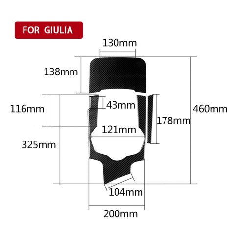 Adhésif décoratif 3 en 1 pour panneau telaio ingranaggi en fibre de carbone pour voiture pour Alfa Romeo Giulia 2017-2019, guide à sinistre, cadre d'engrenage, conduite à gauche